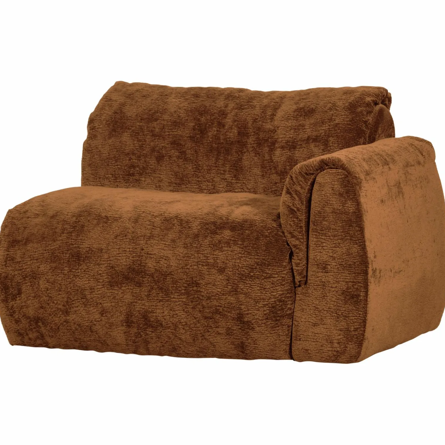Discount WOOOD Baggy 1-zits element met arm rechts 3D chenille Middenbruin