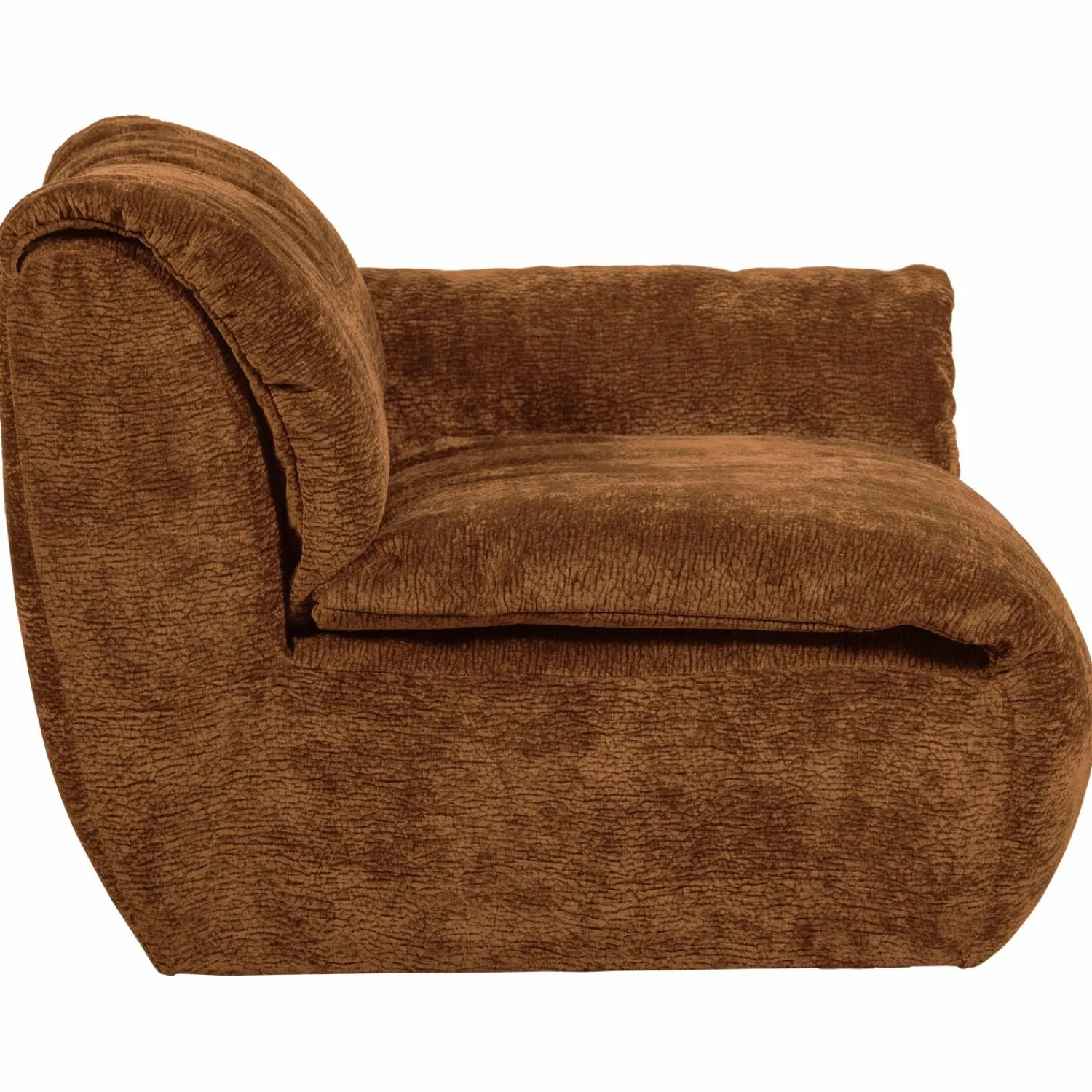 Discount WOOOD Baggy 1-zits element met arm rechts 3D chenille Middenbruin