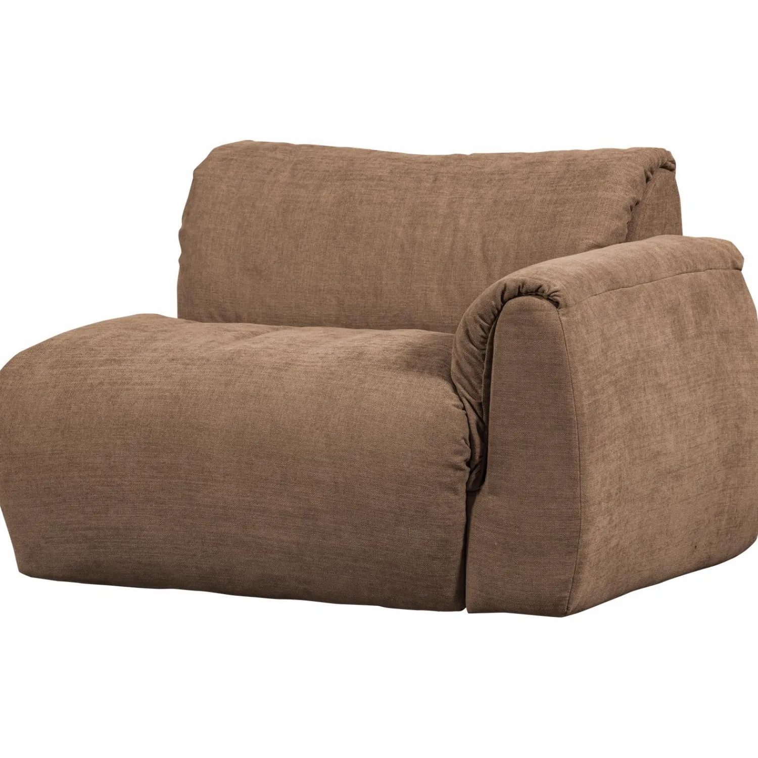 Sale WOOOD Baggy 1-zits element met arm rechts geweven chenille Bruin