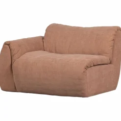 WOOOD Baggy 1-zits element met arm links geweven chenille Oudroze