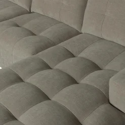 Clearance WOOOD Bar chaise longue geweven stof rechts Warm grijs