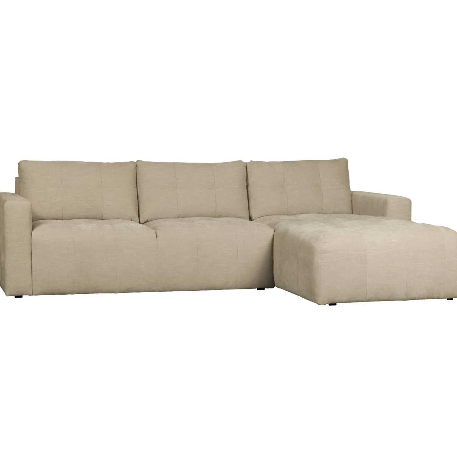 Discount WOOOD Bar chaise longue geweven stof rechts Zand
