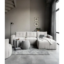 Discount WOOOD Bar chaise longue geweven stof rechts Zand