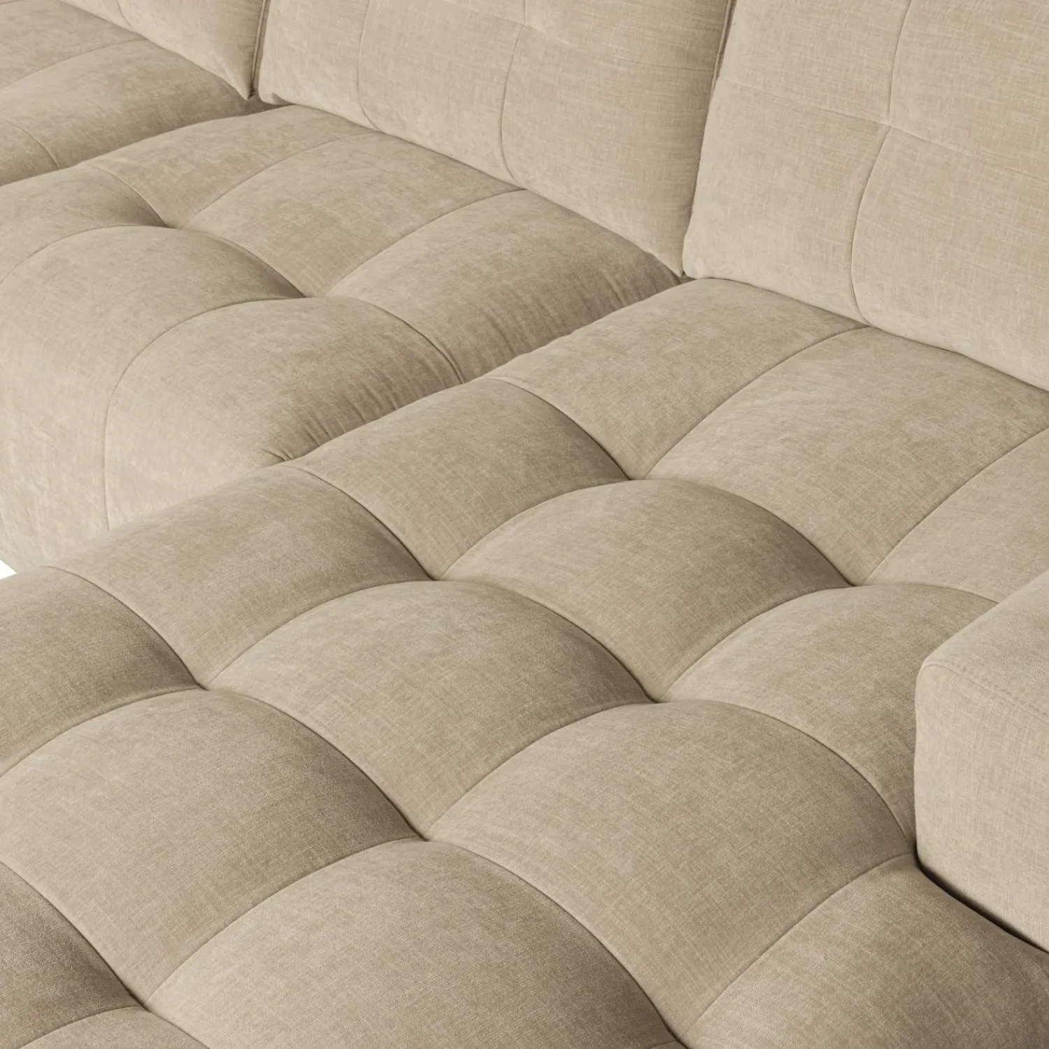 Discount WOOOD Bar chaise longue geweven stof rechts Zand