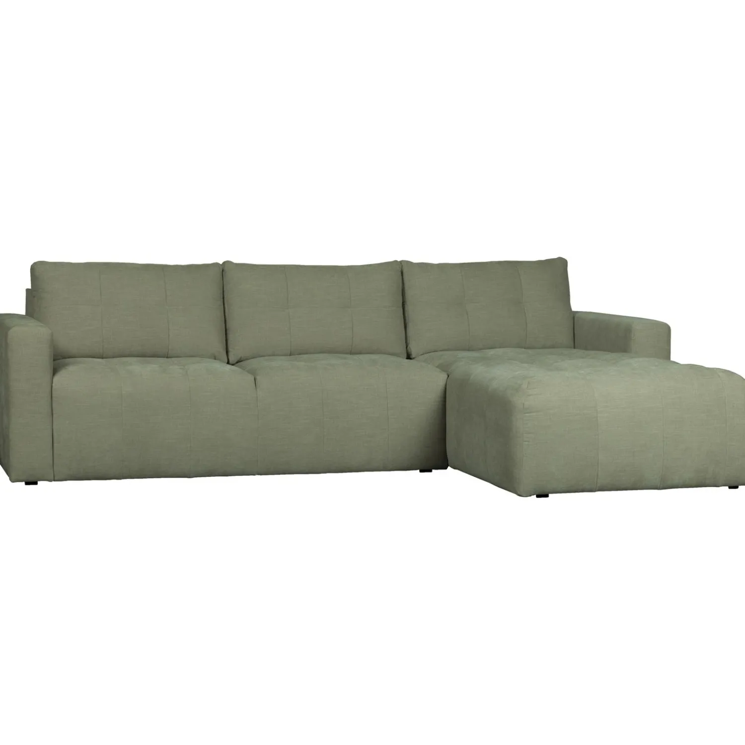 Outlet WOOOD Bar chaise longue geweven stof rechts Groen
