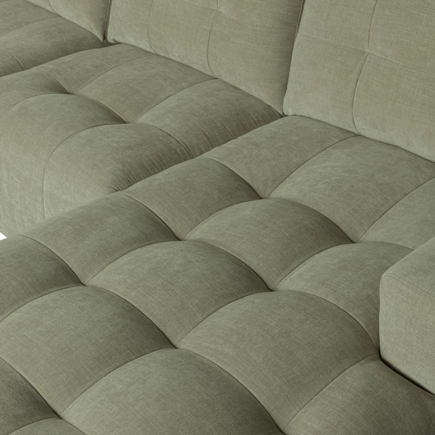 Outlet WOOOD Bar chaise longue geweven stof rechts Groen