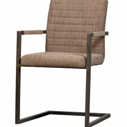 Clearance WOOOD Bas eetkamerstoel geweven stof Bruin melange