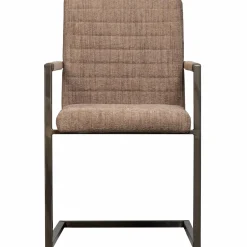 Clearance WOOOD Bas eetkamerstoel geweven stof Bruin melange