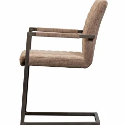 Clearance WOOOD Bas eetkamerstoel geweven stof Bruin melange