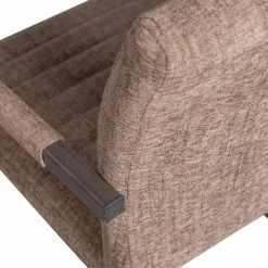 Clearance WOOOD Bas eetkamerstoel geweven stof Bruin melange