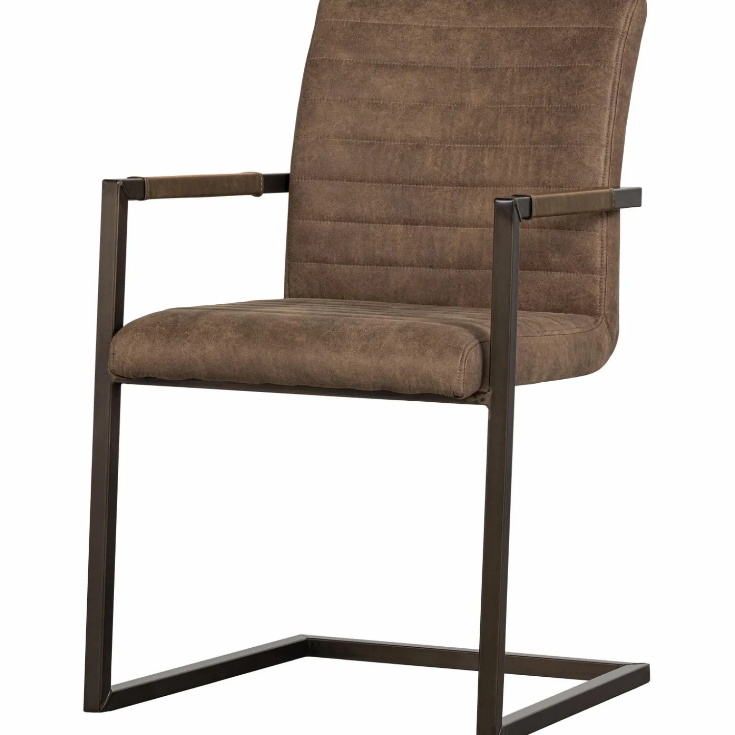 Hot WOOOD Bas eetkamerstoel leerlook Taupe