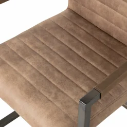 Hot WOOOD Bas eetkamerstoel leerlook Taupe