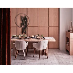 WOOOD Base eetkamerstoel velvet melange zand