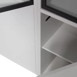 Online WOOOD Basic 4-deurs vitrinekast grenen mist