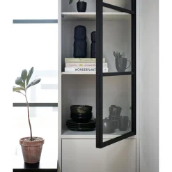 Sale WOOOD Basic 2-deurs vitrinekast grenen mist