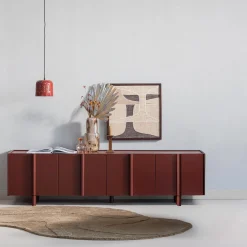 Sale WOOOD Basu tv meubel 200 cm grenen bordeauxrood