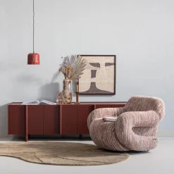 Sale WOOOD Basu tv meubel 200 cm grenen bordeauxrood