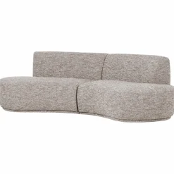 Hot WOOOD Batavier half ronde bank 4-zits Zand melange