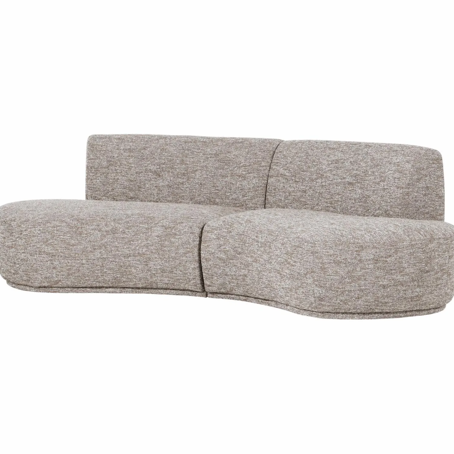 Hot WOOOD Batavier half ronde bank 4-zits Zand melange