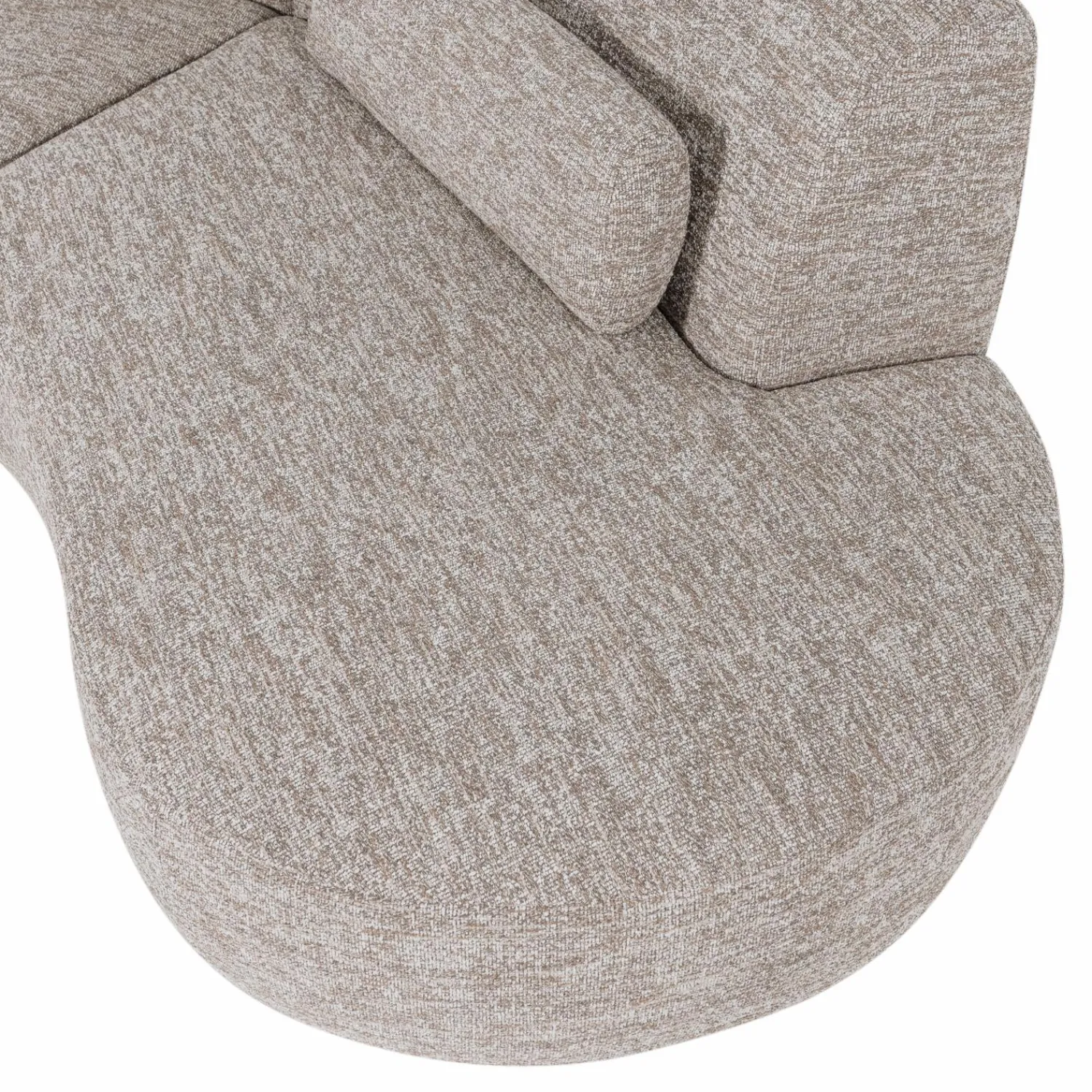 Hot WOOOD Batavier half ronde bank 4-zits Zand melange