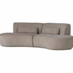 Best WOOOD Batavier half ronde bank 4-zits velvet melange zand Zand melange