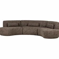 WOOOD Batavier half ronde bank 6-zits Bruin melange