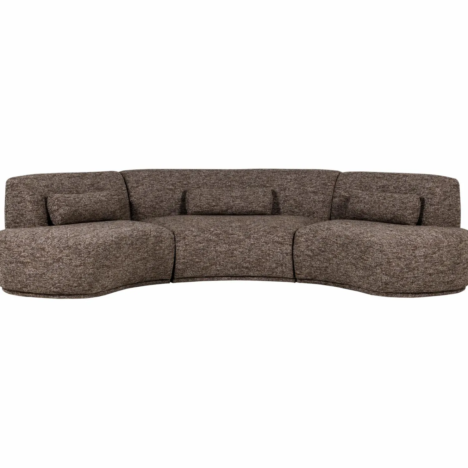 WOOOD Batavier half ronde bank 6-zits Bruin melange