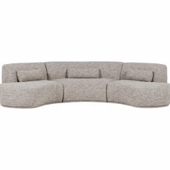 Hot WOOOD Batavier half ronde bank 6-zits Zand melange