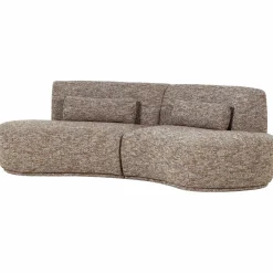 Outlet WOOOD Batavier half ronde bank 4-zits Lichtbruin melange