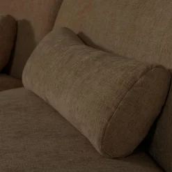 WOOOD Batavier half ronde bank 4-zits velvet melange bruin Bruin melange