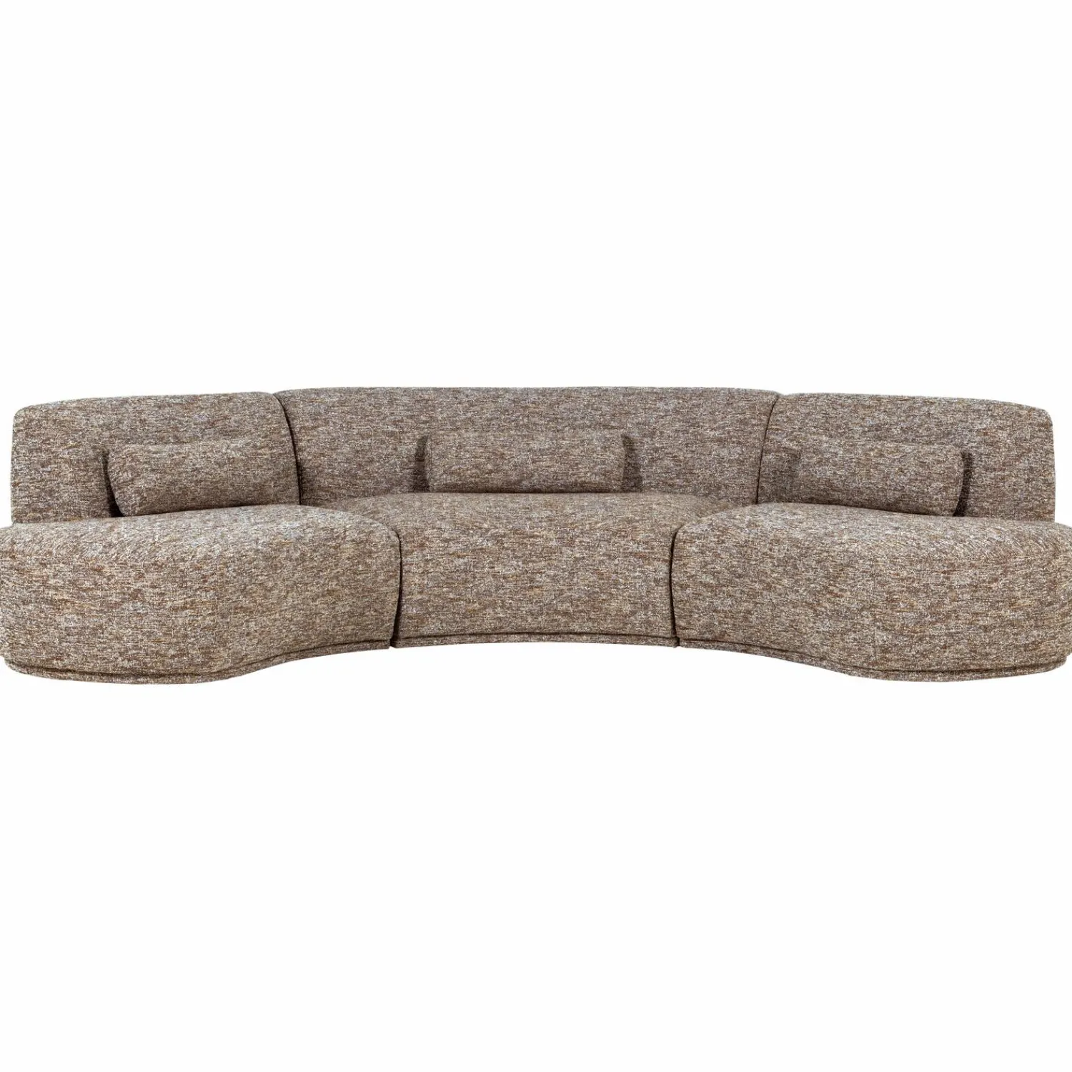 Discount WOOOD Batavier half ronde bank 6-zits Lichtbruin melange