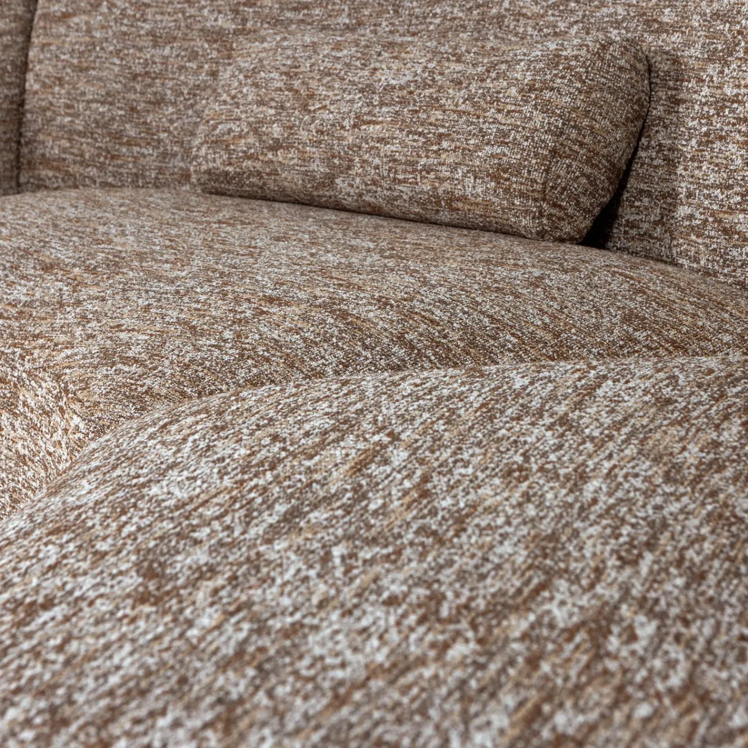 Discount WOOOD Batavier half ronde bank 6-zits Lichtbruin melange