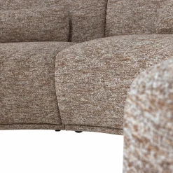 Discount WOOOD Batavier half ronde bank 6-zits Lichtbruin melange