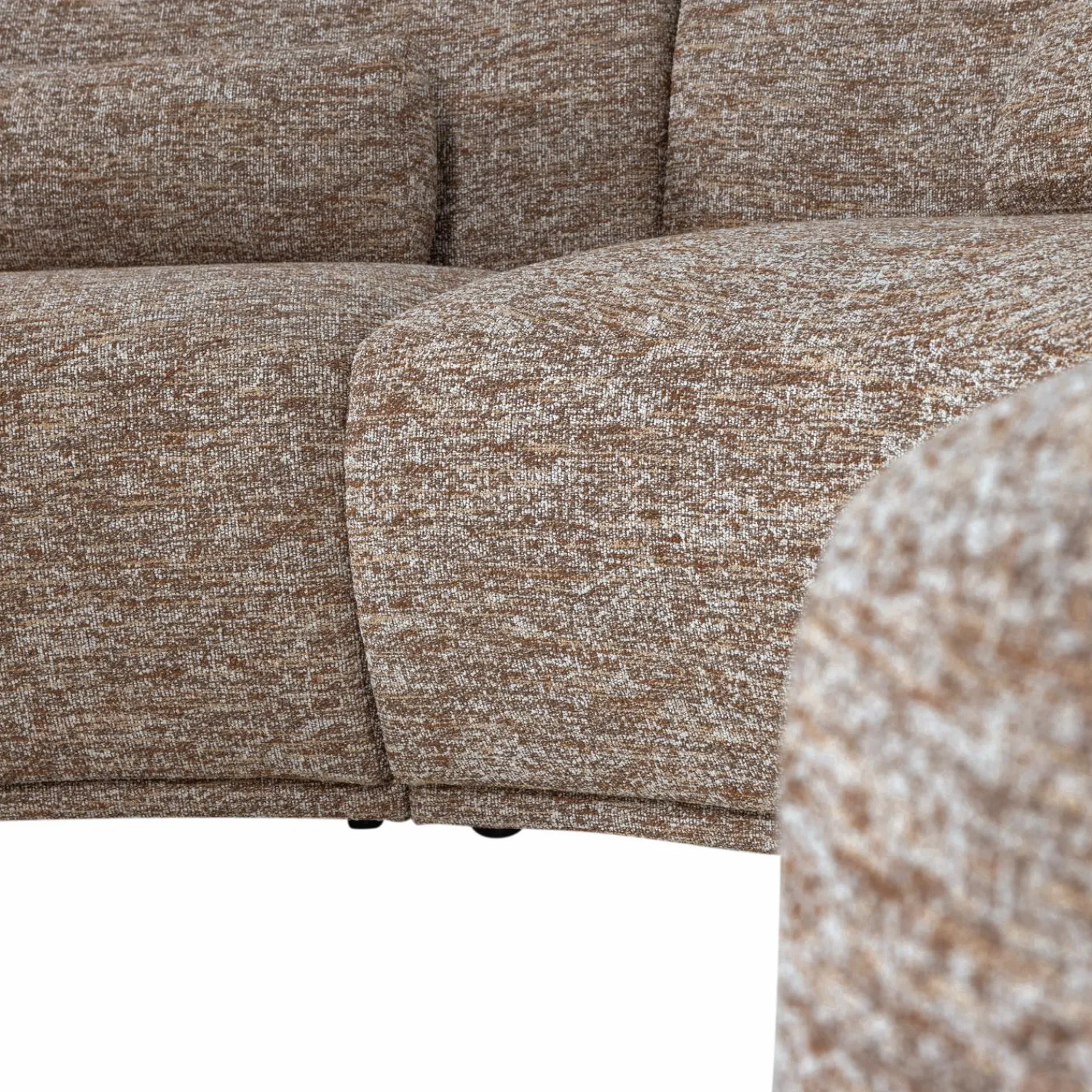 Discount WOOOD Batavier half ronde bank 6-zits Lichtbruin melange