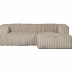 Discount WOOOD Bean chaise longue bank rechts ribstof travertin