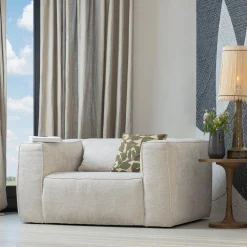 Hot WOOOD Bean fauteuil grove melange stof Naturel