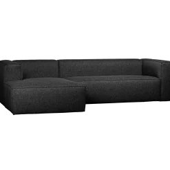 Outlet WOOOD Bean hoekbank links incl. kussens melange Donkergrijs