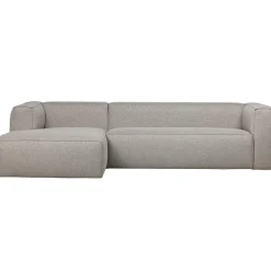 Hot WOOOD Bean hoekbank links incl. kussens melange Lichtgrijs
