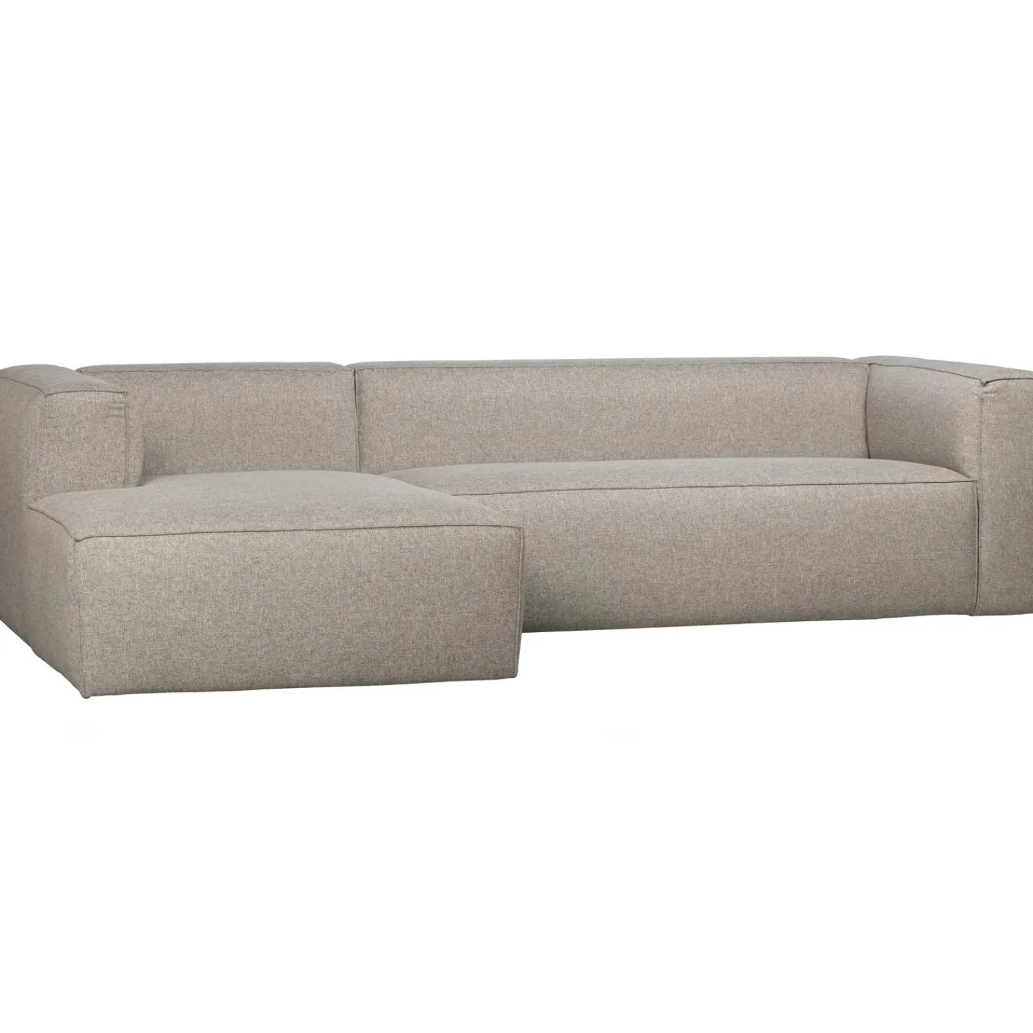 Hot WOOOD Bean hoekbank links incl. kussens melange Lichtgrijs