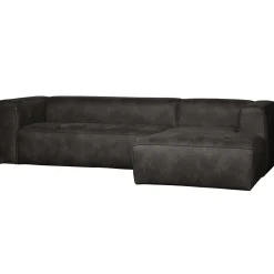 Outlet WOOOD Bean hoekbank rechts ecoleer Zwart