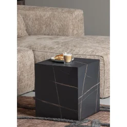 Best WOOOD Bean hoekbank rechts grove melange stof Travertin