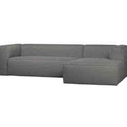 New WOOOD Bean hoekbank rechts incl. kussens melange Middengrijs