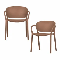 Hot WOOOD Bent tuinstoel kunststof Zalmroze