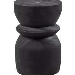 Clearance WOOOD Bikkel kruk hout 40xø28 cm Zwart