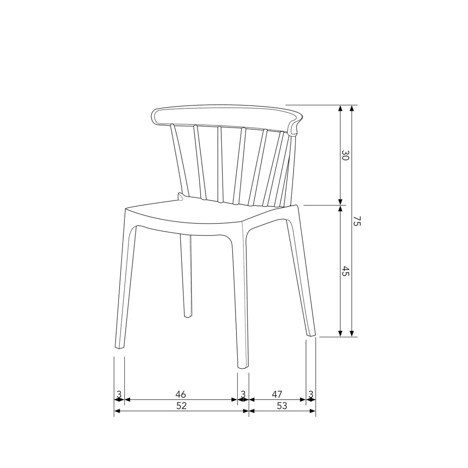 WOOOD Bliss tuinstoel met spijlen kunststof Zwart