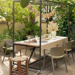 Sale WOOOD Blue sky tuintafel hout met decoframe camouflage groen