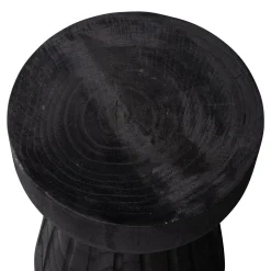 Discount WOOOD Borre kruk hout zwart 40xø28 cm