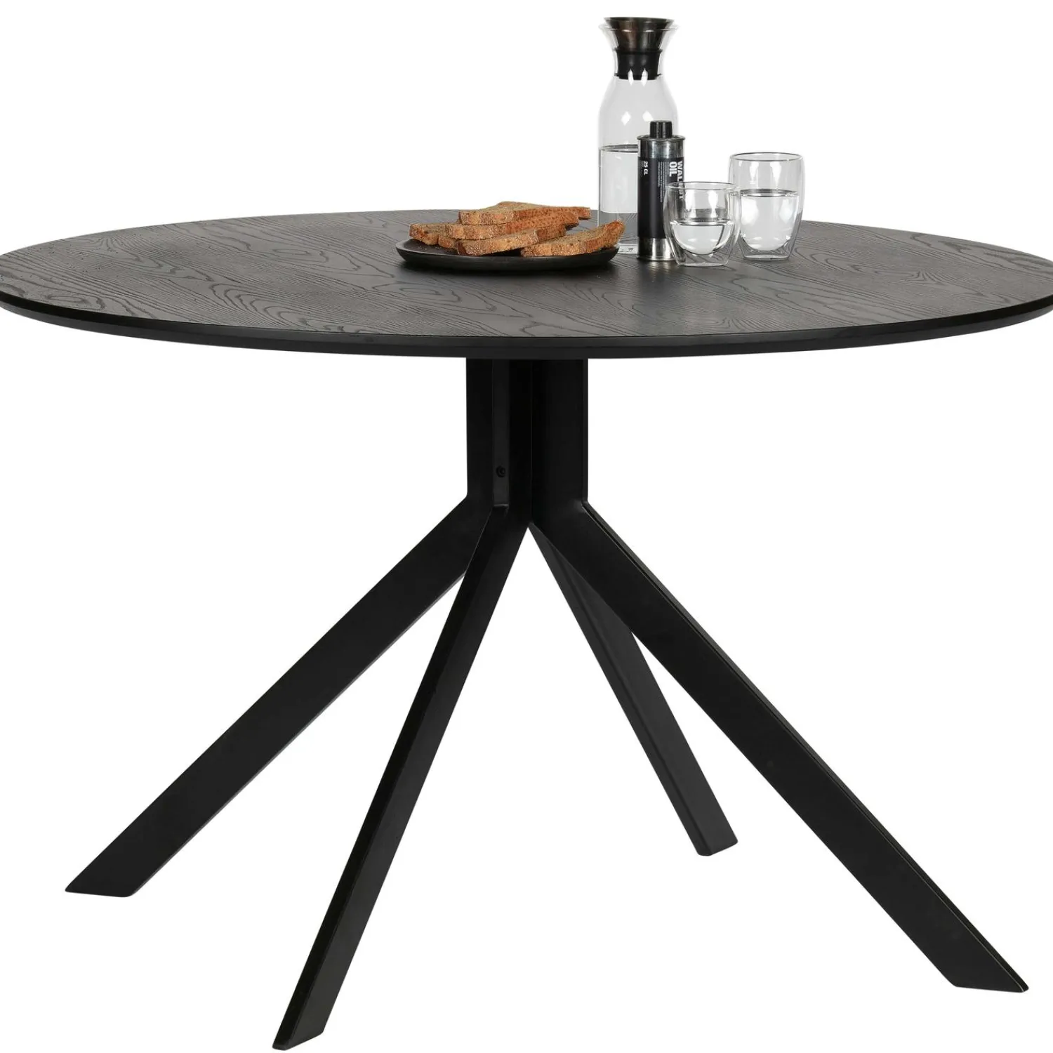 New WOOOD Bruno eettafel rond mdf zwart ø120 cm