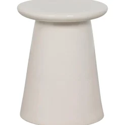 Discount WOOOD Button bijzettafel keramiek wit 45x35ø cm