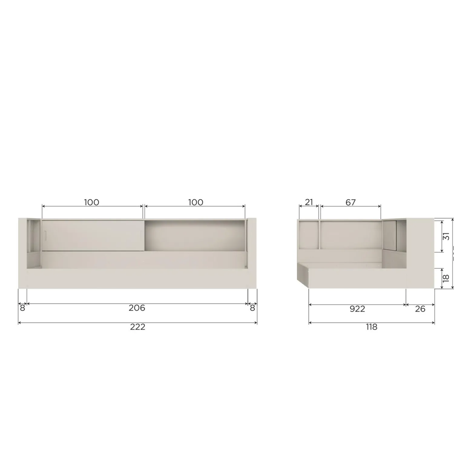 New WOOOD Carter bed grenen 90x200 cm Wit